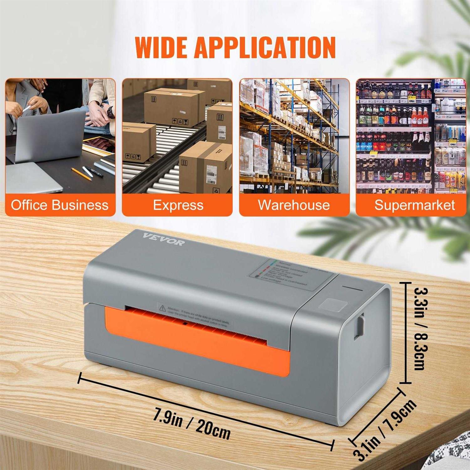 VEVOR Thermal Label Printer Shipping Label Printer for Width of 1.57