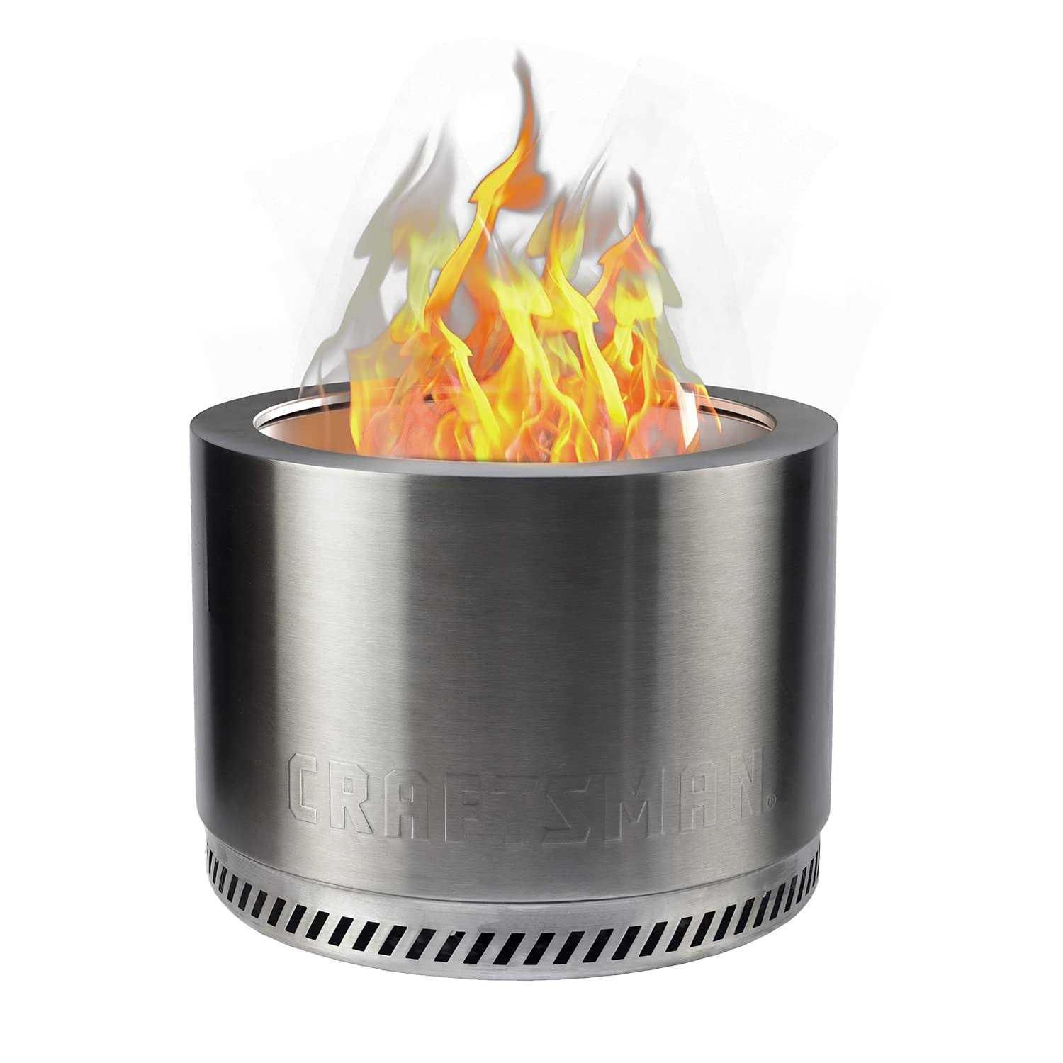 CRAFTSMAN Smokeless 19.5-in W Stainless Steel Wood-Burning Fire Pit