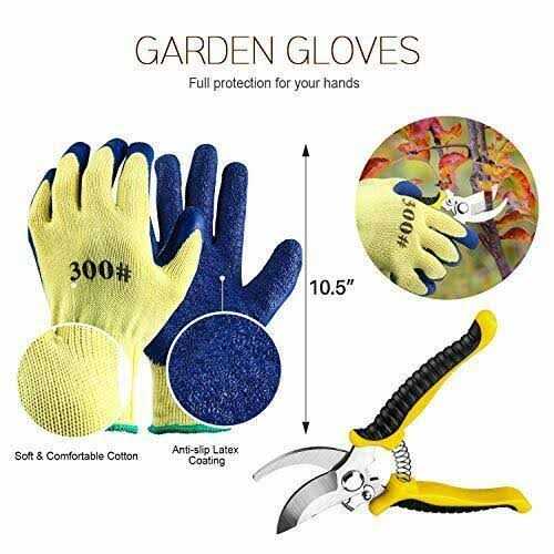 3 Pack Garden Pruning Shears Stainless Steel Blades Handheld Pruners Set