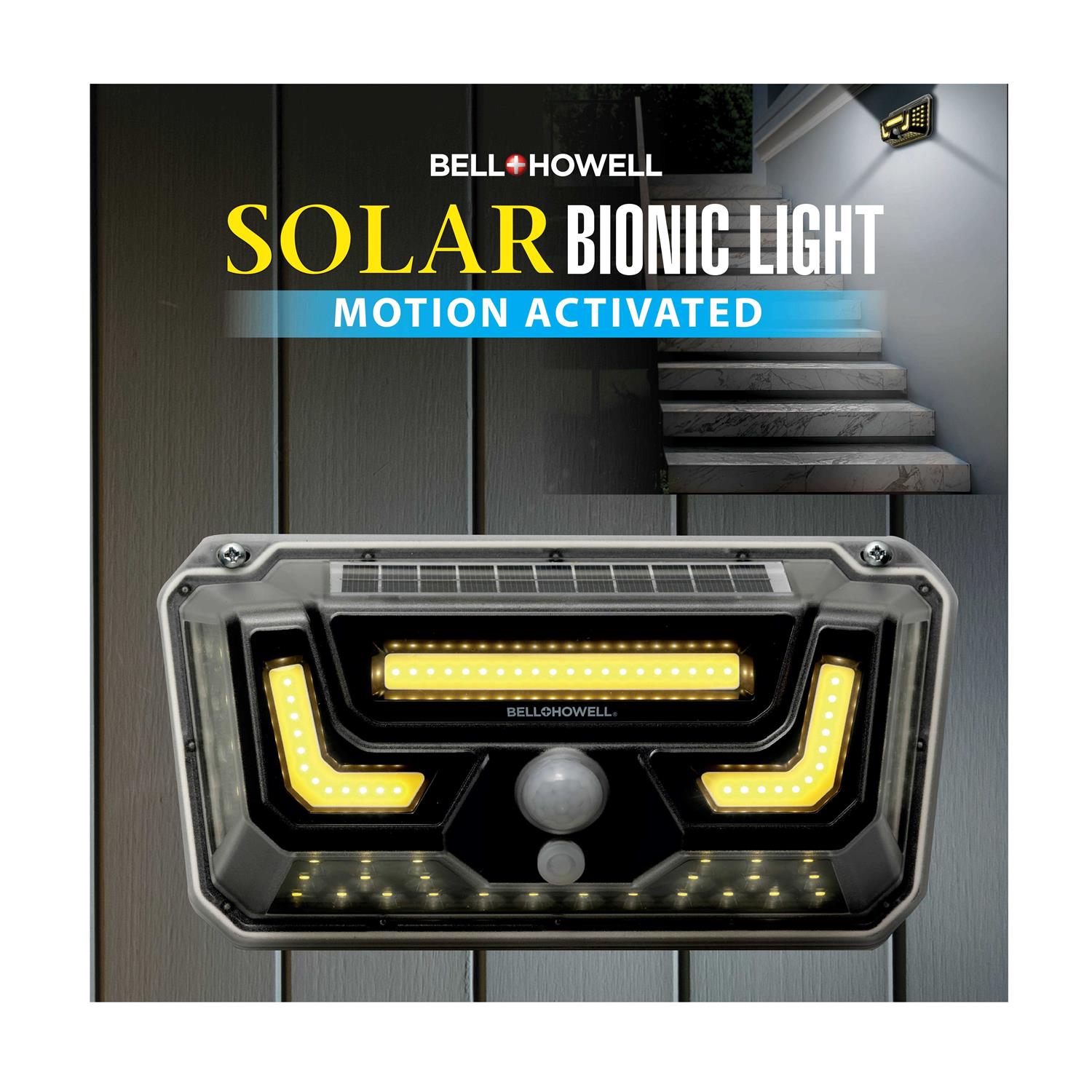 Bell & Howell Bionic Motion-Sensing Solar Powered LED Security Light Gray