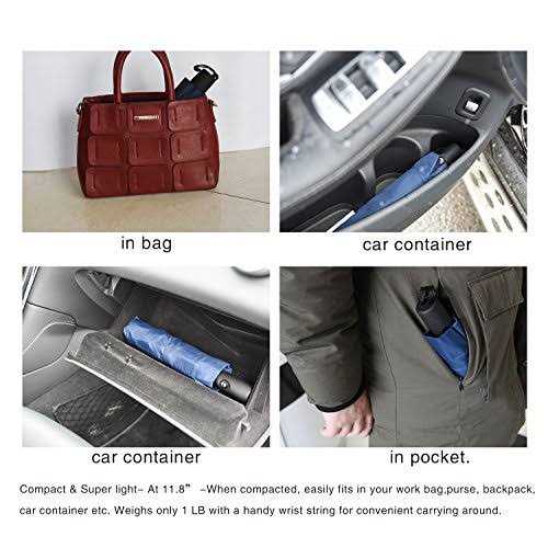 SIEPASA Two Packs Auto Open & Close Small Travel Umbrella Compact for Backpack-Umbrellas for Rain