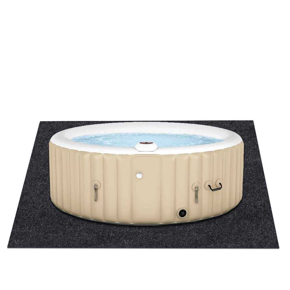 Xtingmeme Under The Indoor Spa Iatable Hot Tub Mat,Soft Felt Fabric,Absorbing Oil and Water Pads,Reusable Durable Washable Floor Mat Protect Wood
