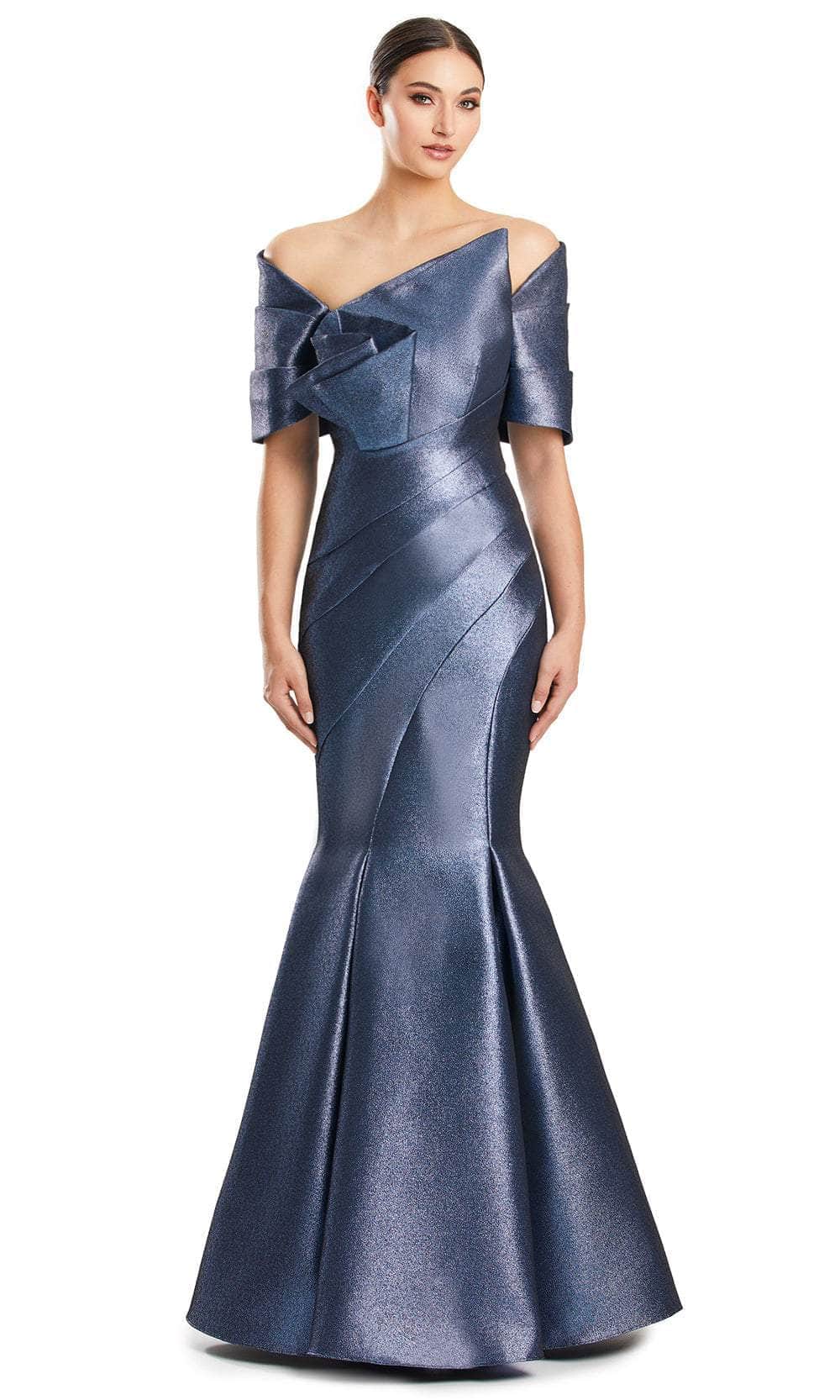 Fold Over Asymmetrical Evening Dress