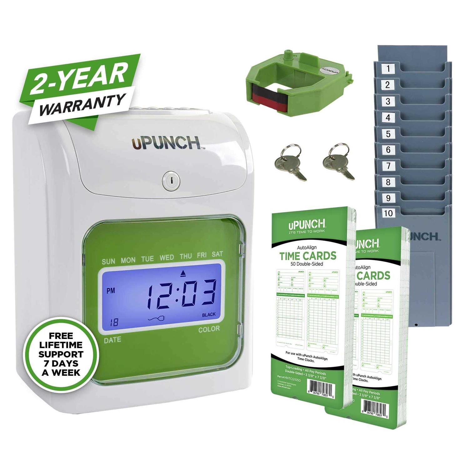 uPunch HN1500 Electronic Non-Calculating Time Clock Bundle
