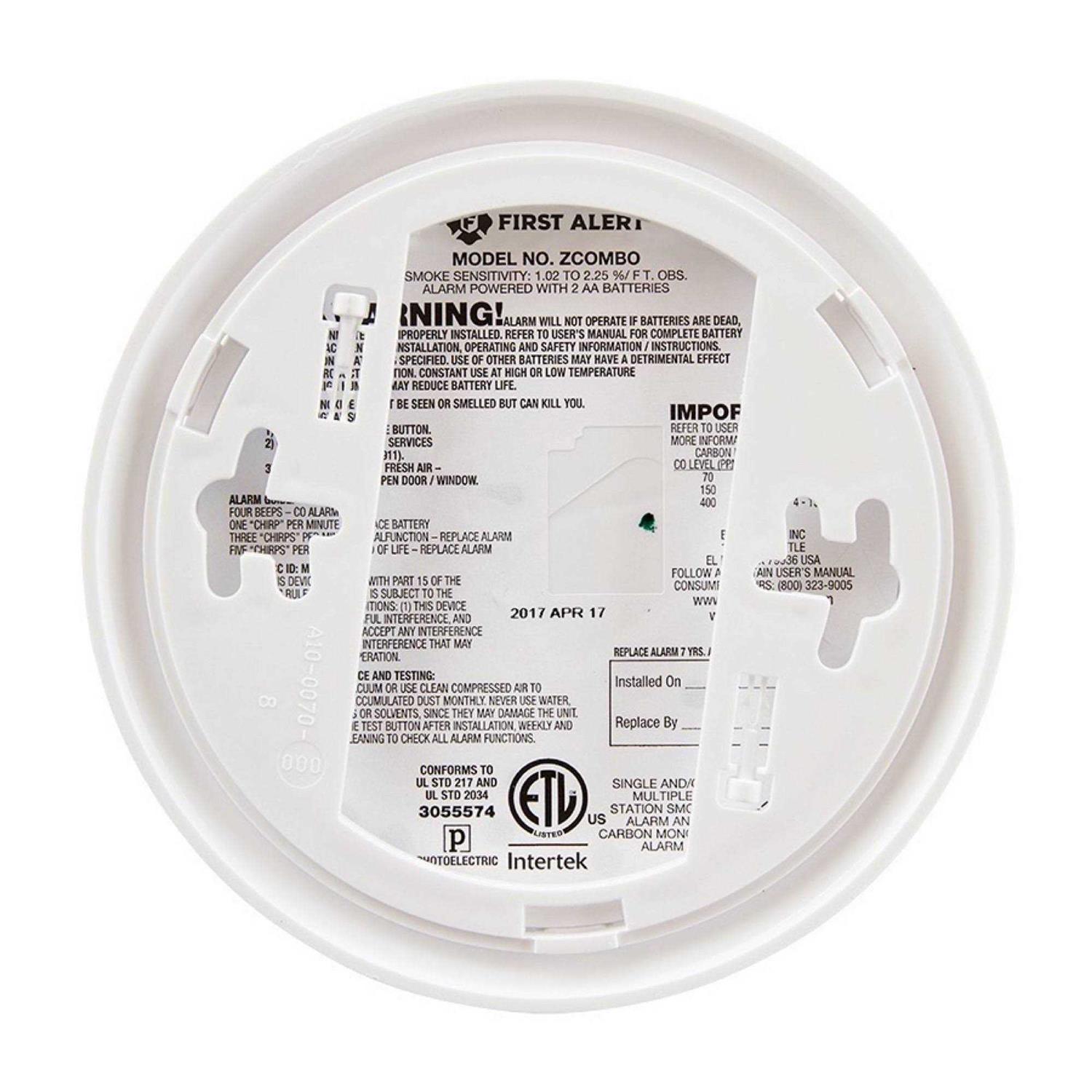 First Alert 2-in-1 Z-Wave Smoke Detector Carbon Monoxide Alarm 1044807