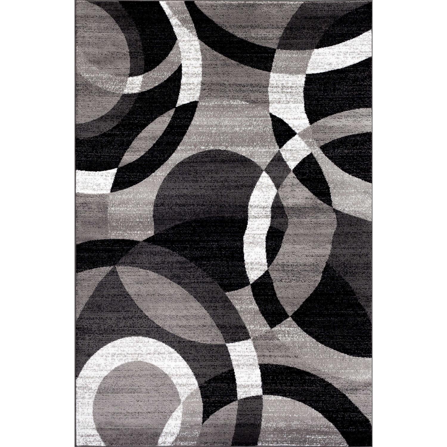 World Rug Gallery Contemporary Modern Circles Abstract Area Rug