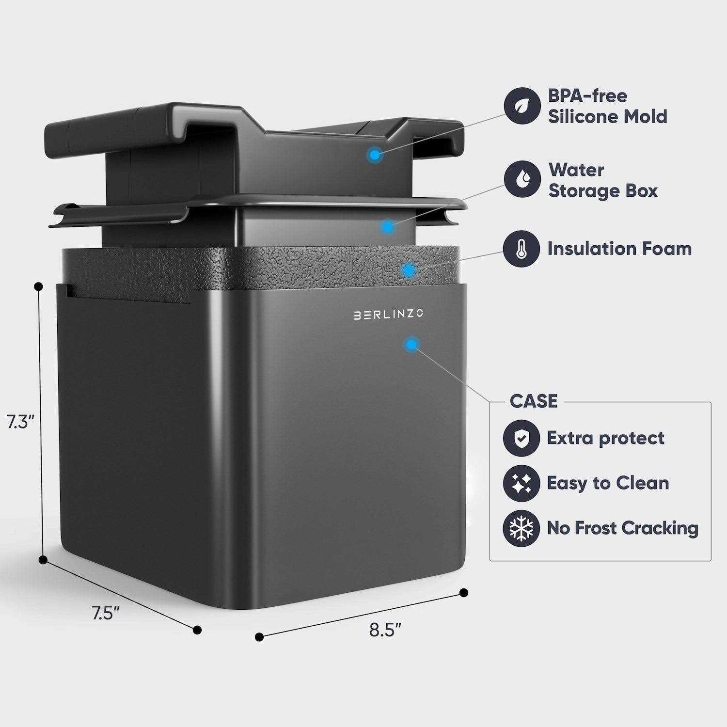 BERLINZO Clear Ice Balls Maker