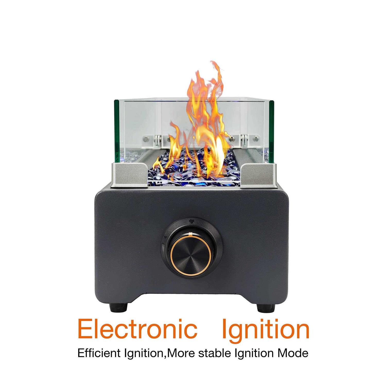 BAIDE HOME 28-inch Table Top Propane Fire Pit 40,000 BTU Tabletop Gas Firepit for Patio