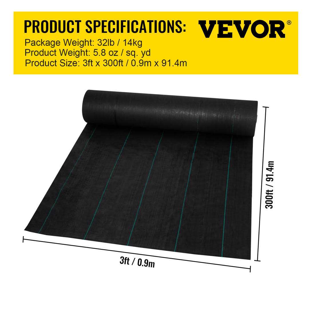 VEVOR Barrier Landscape Fabric Woven Cover Heavy Duty