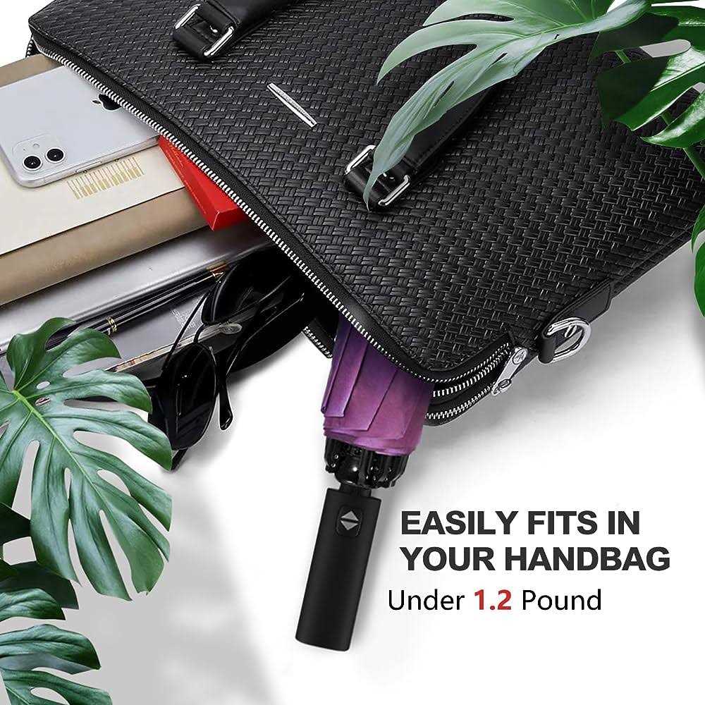 Trenovo Travel Inverted Umbrella 10 Ribs Automatic Folding Reverse Umbrella