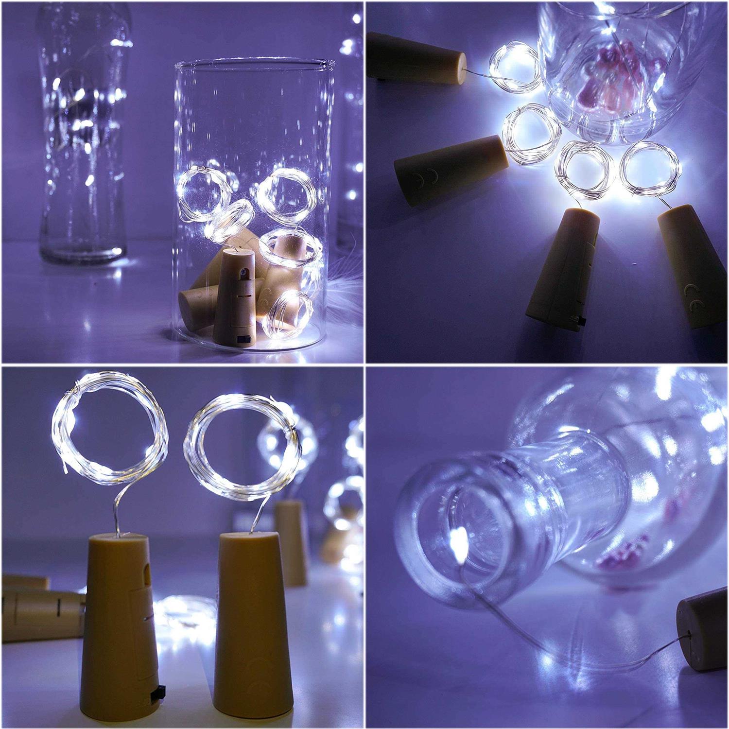 Bottle Lights 12 Pack 20 Leds Cork Lights for Wine Bottles Battery Powered Fairy Mini String Lights for Diy Jar Lighting Indoor Bedroom