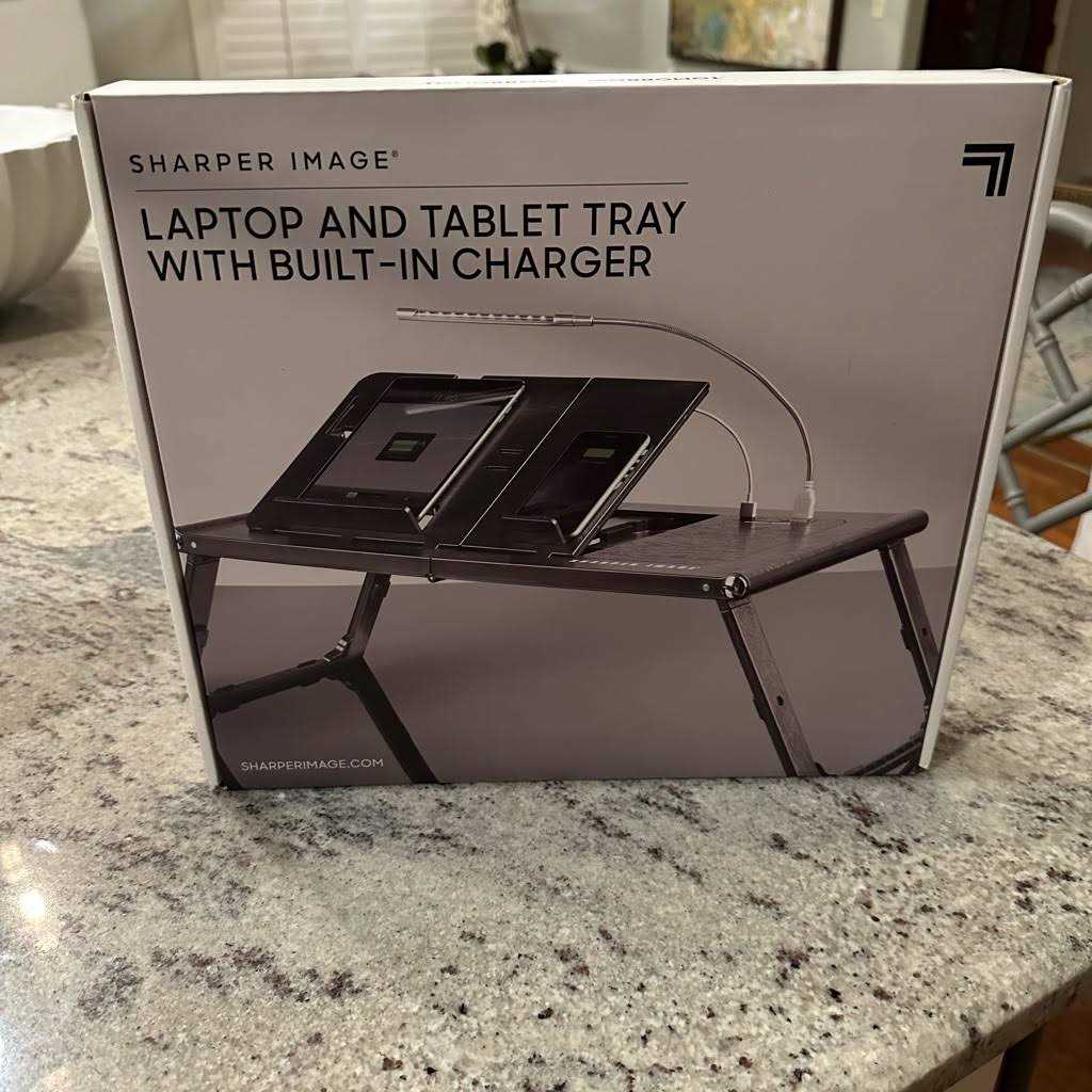 Laptop and Tablet Tray with Built-In Charger by Sharper Image