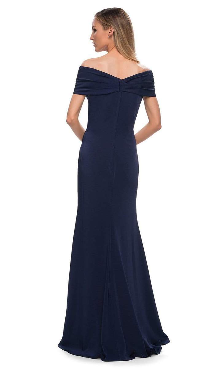 Pleated Off Shoulder Sheath Dress 29537SC