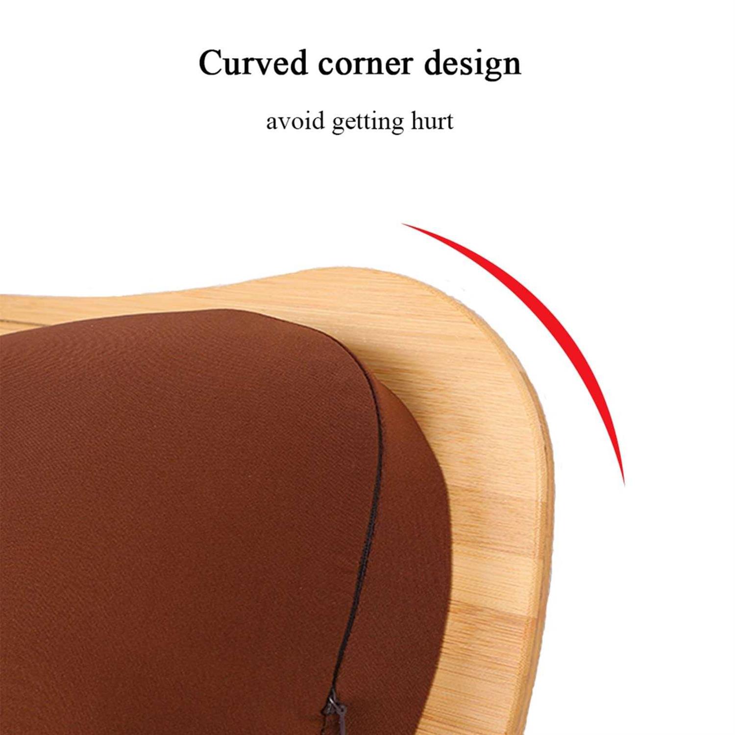 SUMISKY Lap Desk-Portable Laptop Table with Bamboo Platform Phone Holder Pillow Cushion Anti-Slip Stopper on Bed & Sofa