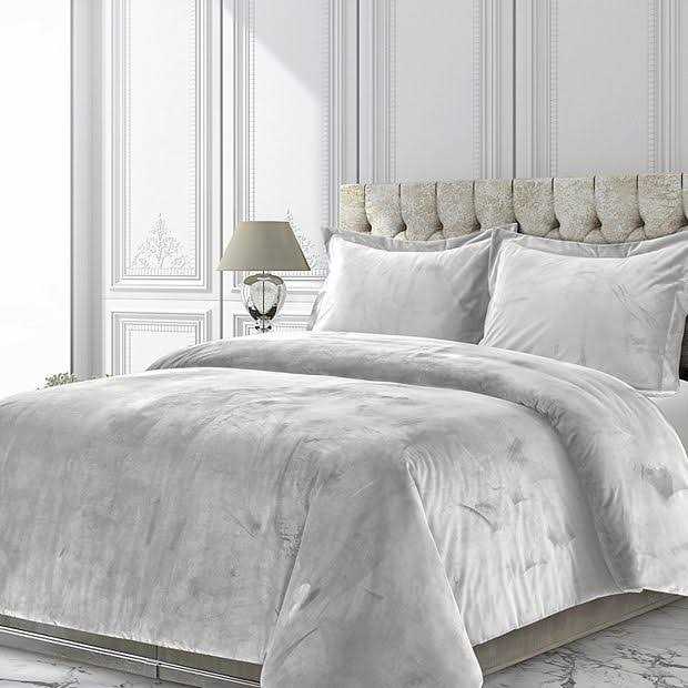 Tribeca Living Venice Velvet Oversized Solid Duvet Set
