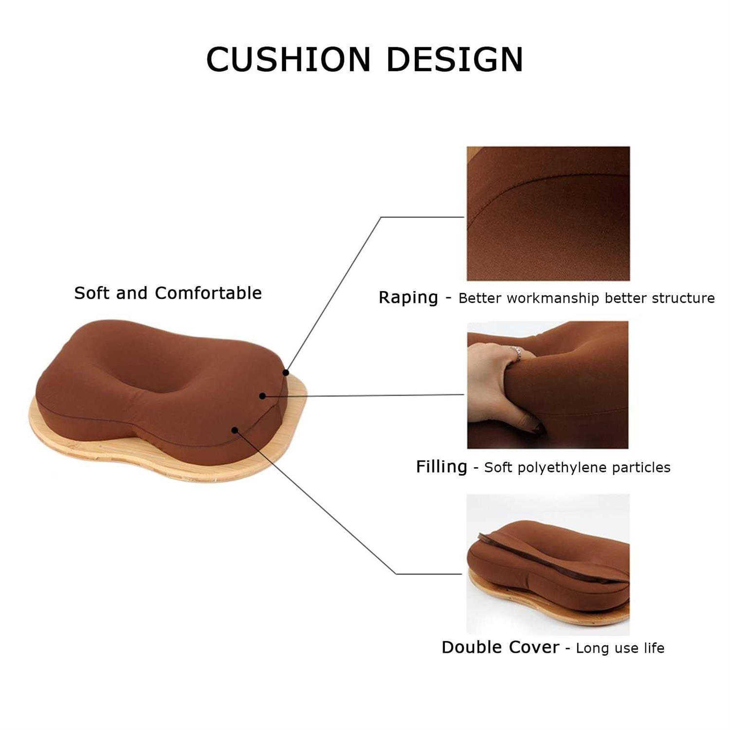 SUMISKY Lap Desk-Portable Laptop Table with Bamboo Platform Phone Holder Pillow Cushion Anti-Slip Stopper on Bed & Sofa