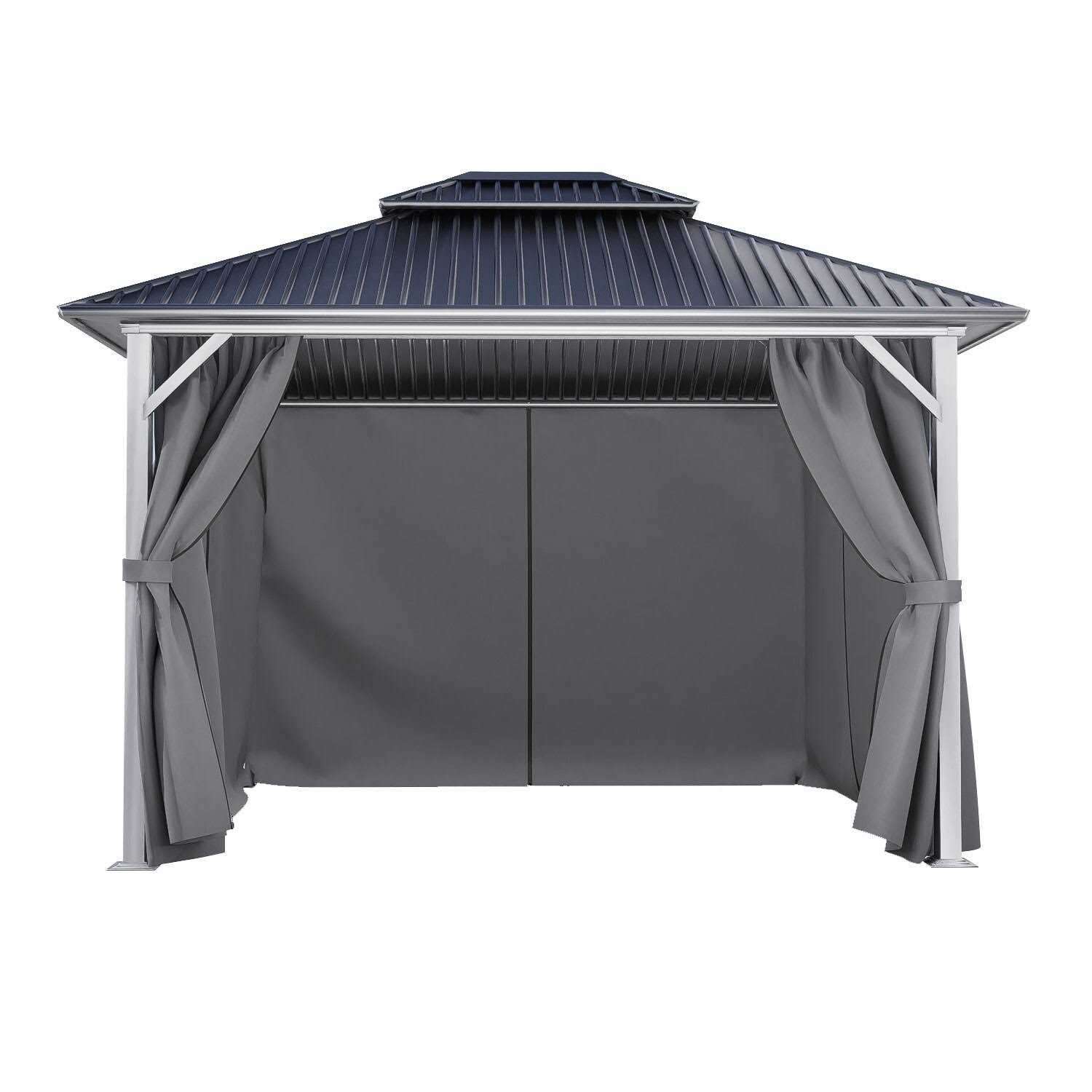 Aoodor 10′ x Gazebo Curtain Replacement Universal 4-Panel Sidewalls
