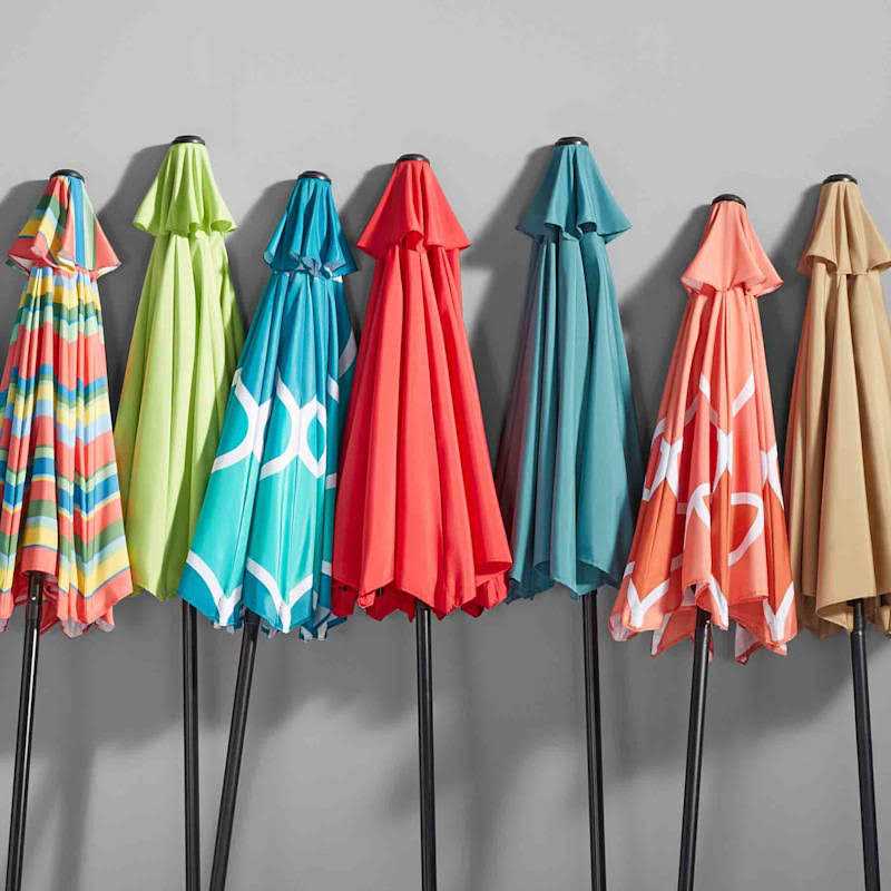 At Home Round Outdoor Crank & Tilt Umbrella