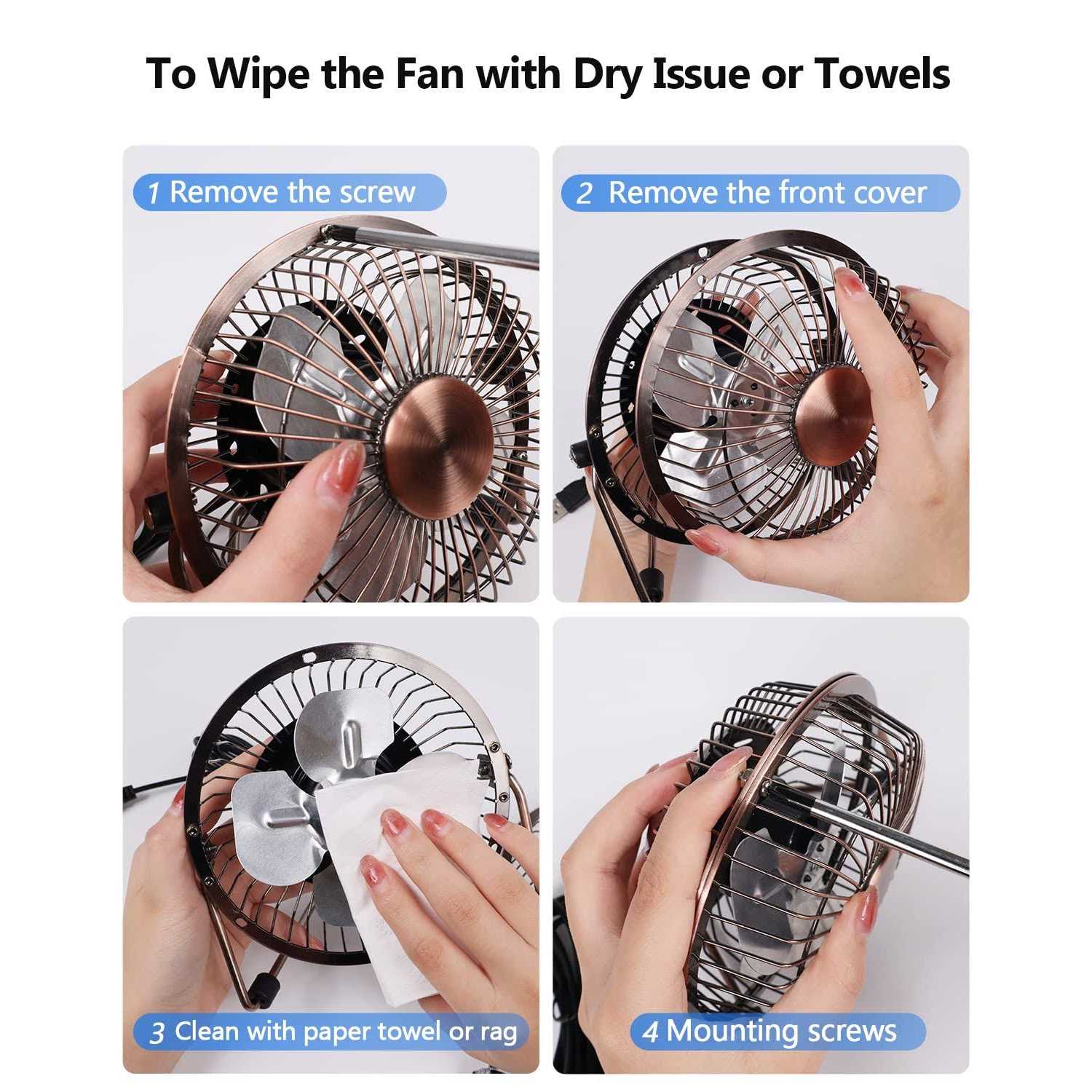 Zuvas Desk Fan Quiet Small USB Fan 360° Rotation Portable Table Fan 2 Speed Mini Personal Fan Air Cooling Electric Fan for Home Office Bedroom