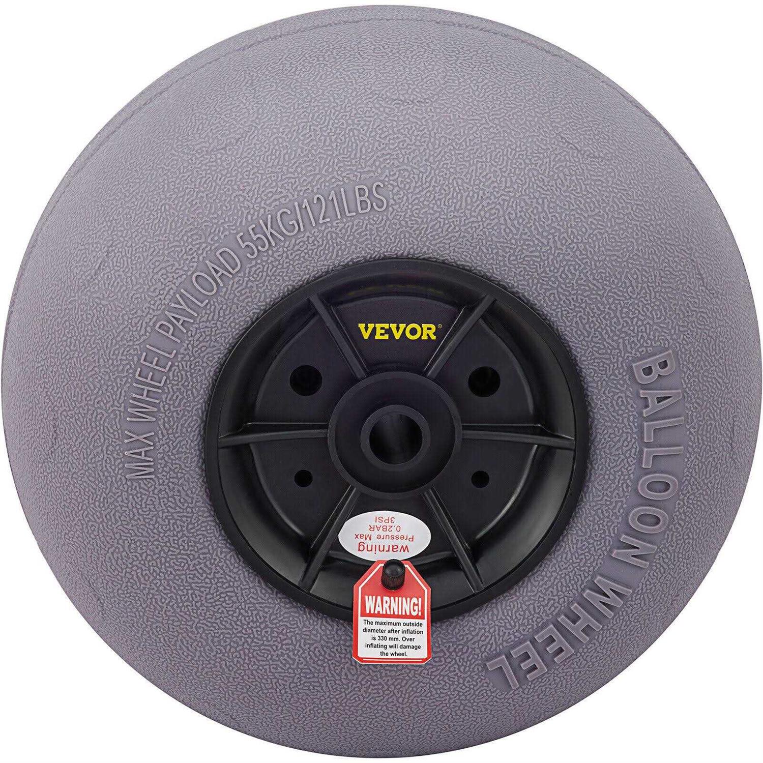 VEVOR Beach Balloon Wheels 13 Replacement Sand Tires TPU Cart Tires for Kayak Dolly Canoe Cart and Buggy w/Free Air