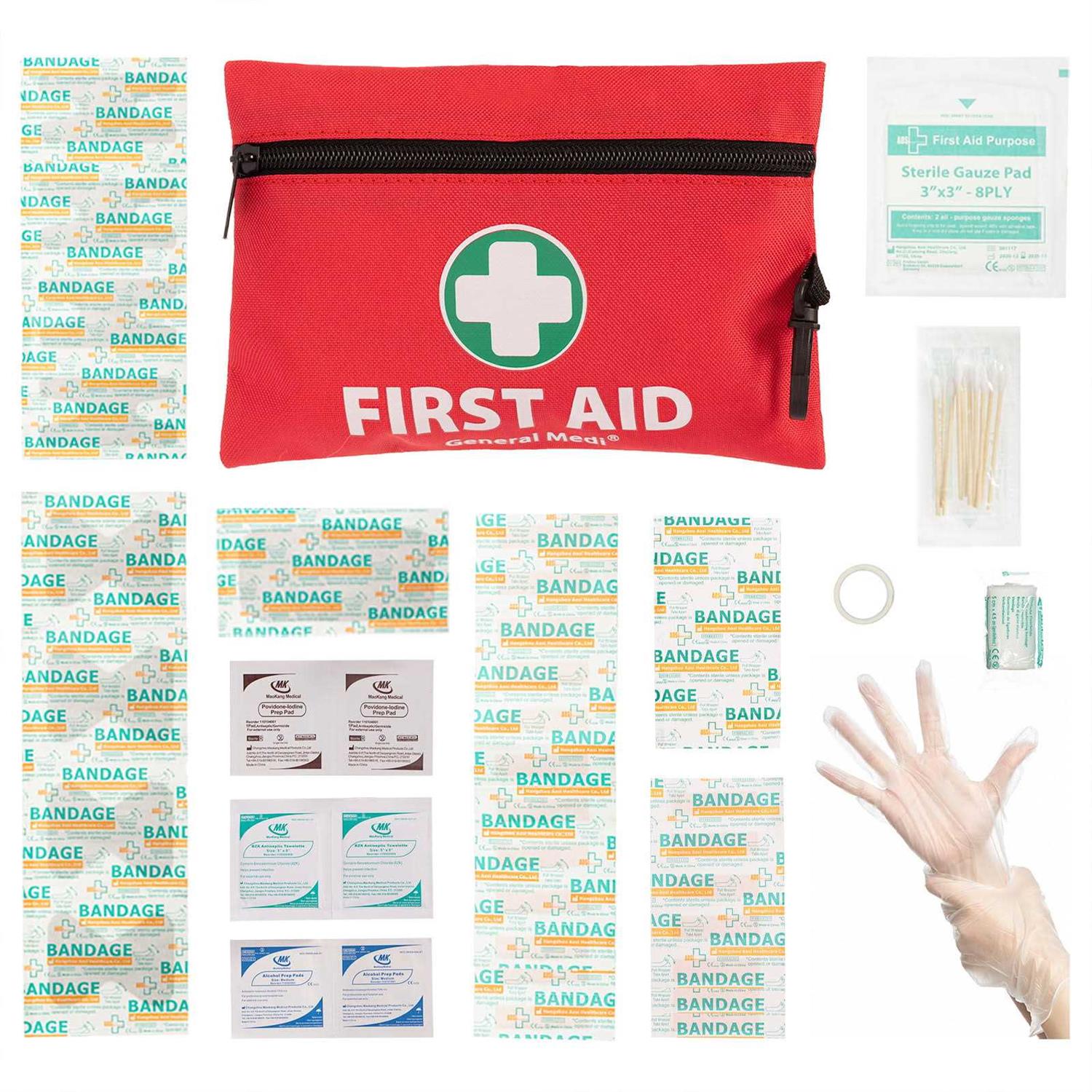 General Medi 127-pieces Roadside Car Emergency Kit Include Mini First Aid Kit