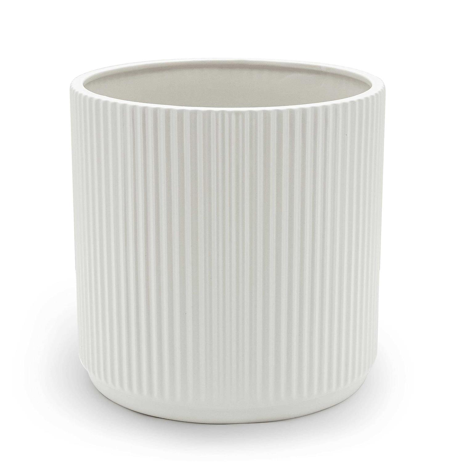 Amazon Basics Fluted Ceramic Round Planter