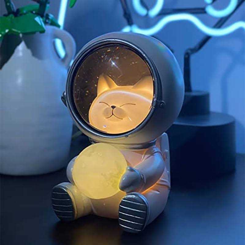 ALMOXVYE Astronaut Animal Night Light Cute Spaceman LED Night Light Desktop Astronaut Cat Lamp