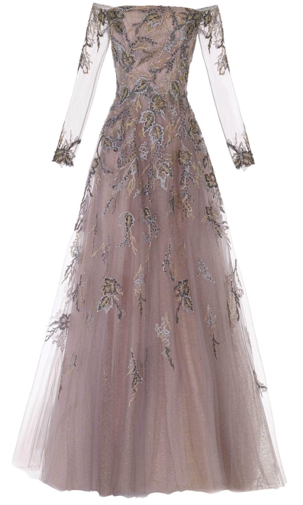 Long Sleeve Off-shoulder Evening Dress