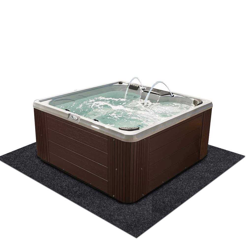 Xtingmeme Under The Indoor Spa Iatable Hot Tub Mat,Soft Felt Fabric,Absorbing Oil and Water Pads,Reusable Durable Washable Floor Mat Protect Wood