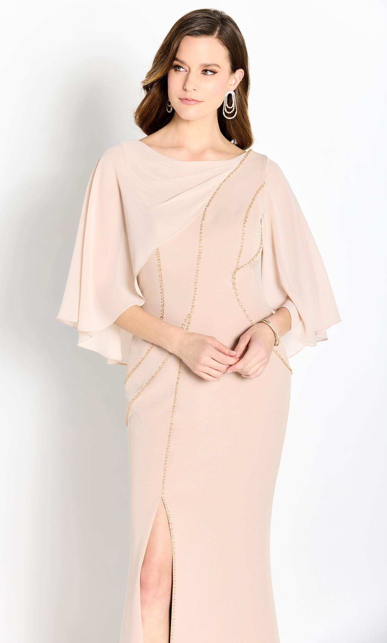 Cape Sleeve Mother of the Groom Gown