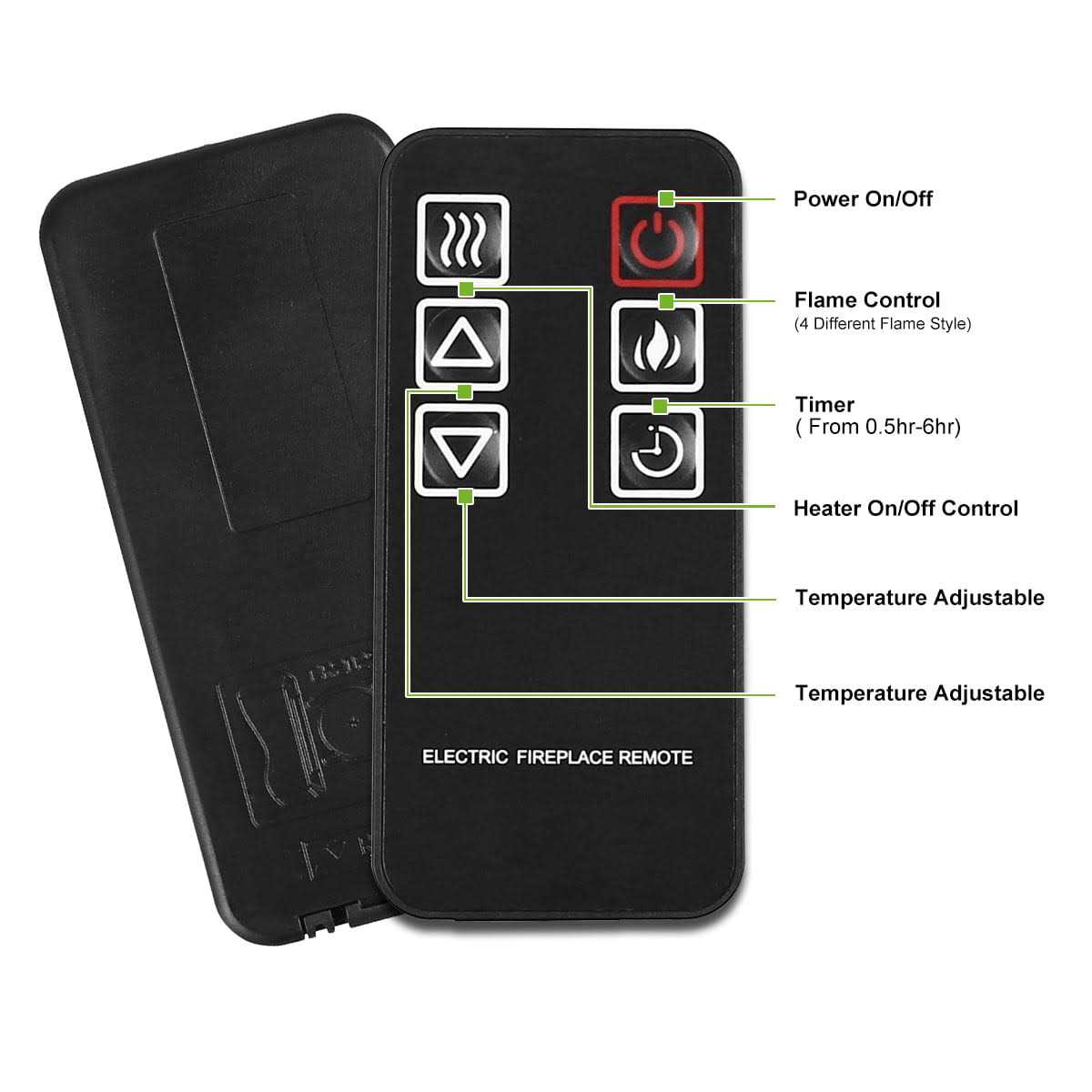 Geniqua 24 inch Wall Insert 1400w Electric Fireplace Heat w/Remote LED Flame Timer Heater