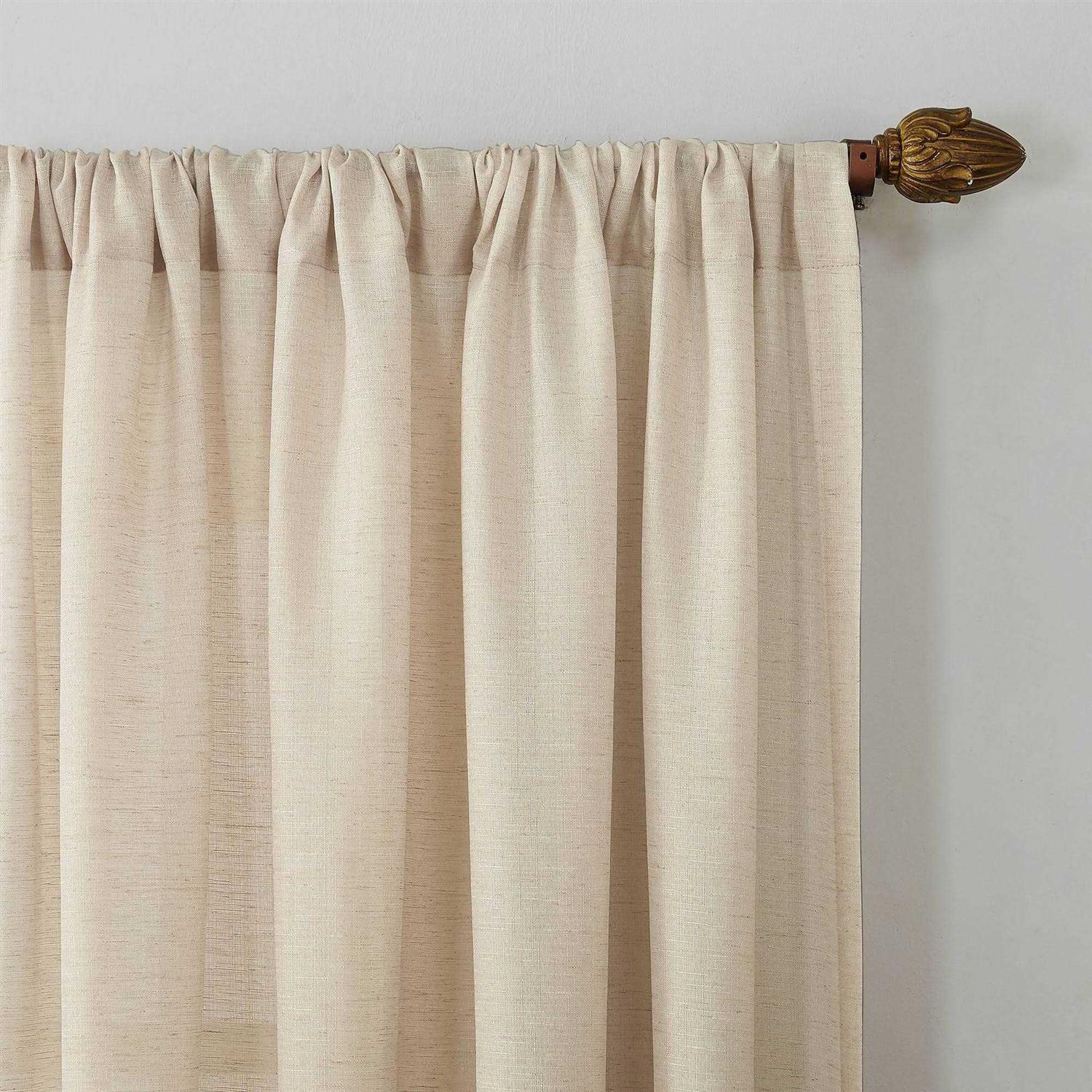 No. 918 Amalfi Linen Blend Textured Semi-Sheer Rod Pocket Curtain Panel