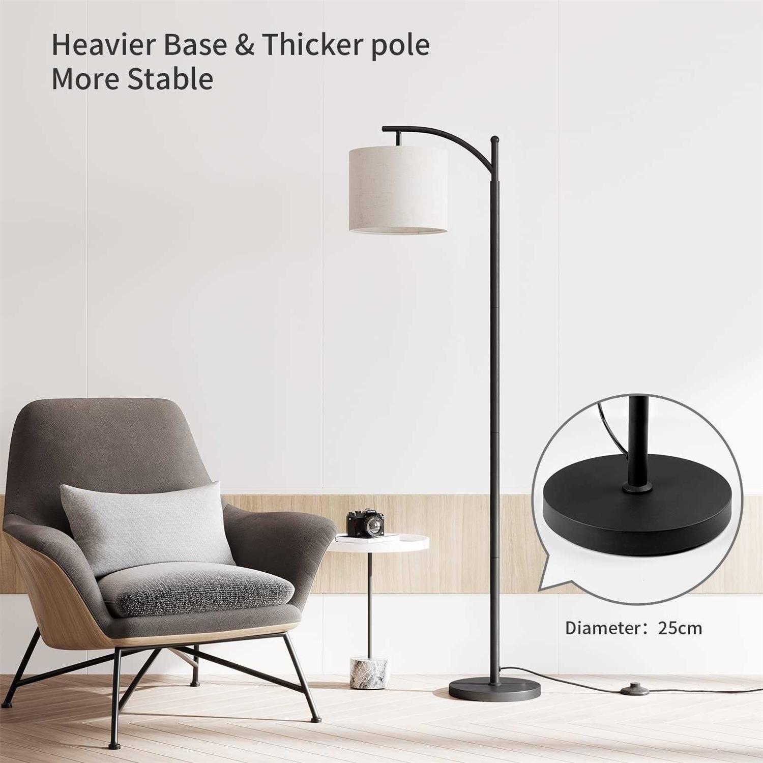 SUNMORY Arc Floor Lamp, Modern Floor Lamp with Romote Control and Stepless Dimmable Bulb