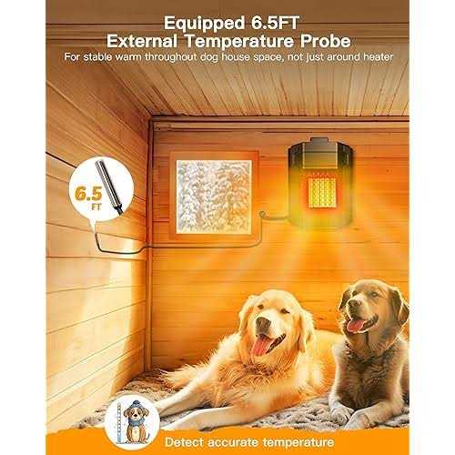 500Watt Dog House Heater with Thermostat WIFI Control for Outside Chicken Coop Heaters with APP Remote Control