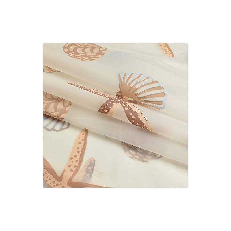 XIGUI Modern Bathroom Shower Curtain Waterproof Peva Plastic Sea Shell Shower Curtain