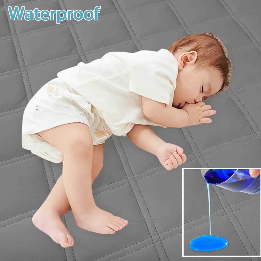 Yoofoss Waterproof Crib Mattress Protector 2 Pack, Quilted Crib Mattress Pad Cover Ultra Soft and Breathable