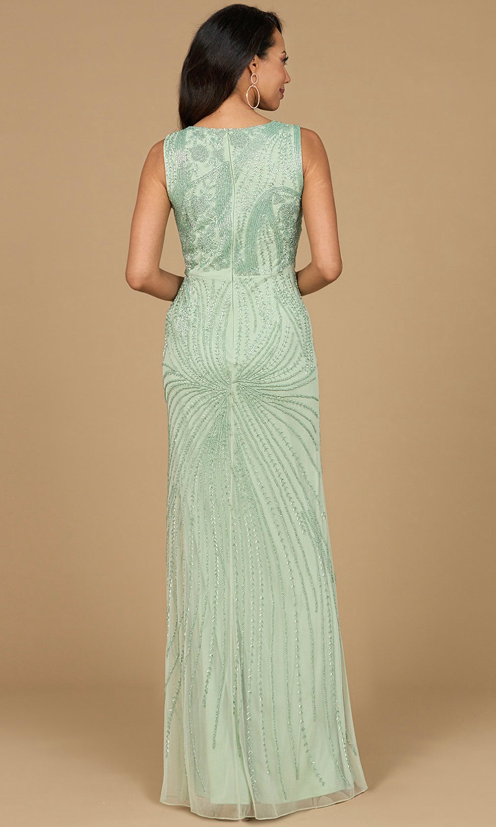 Wide Strap Beaded Asymmetric Evening Dress