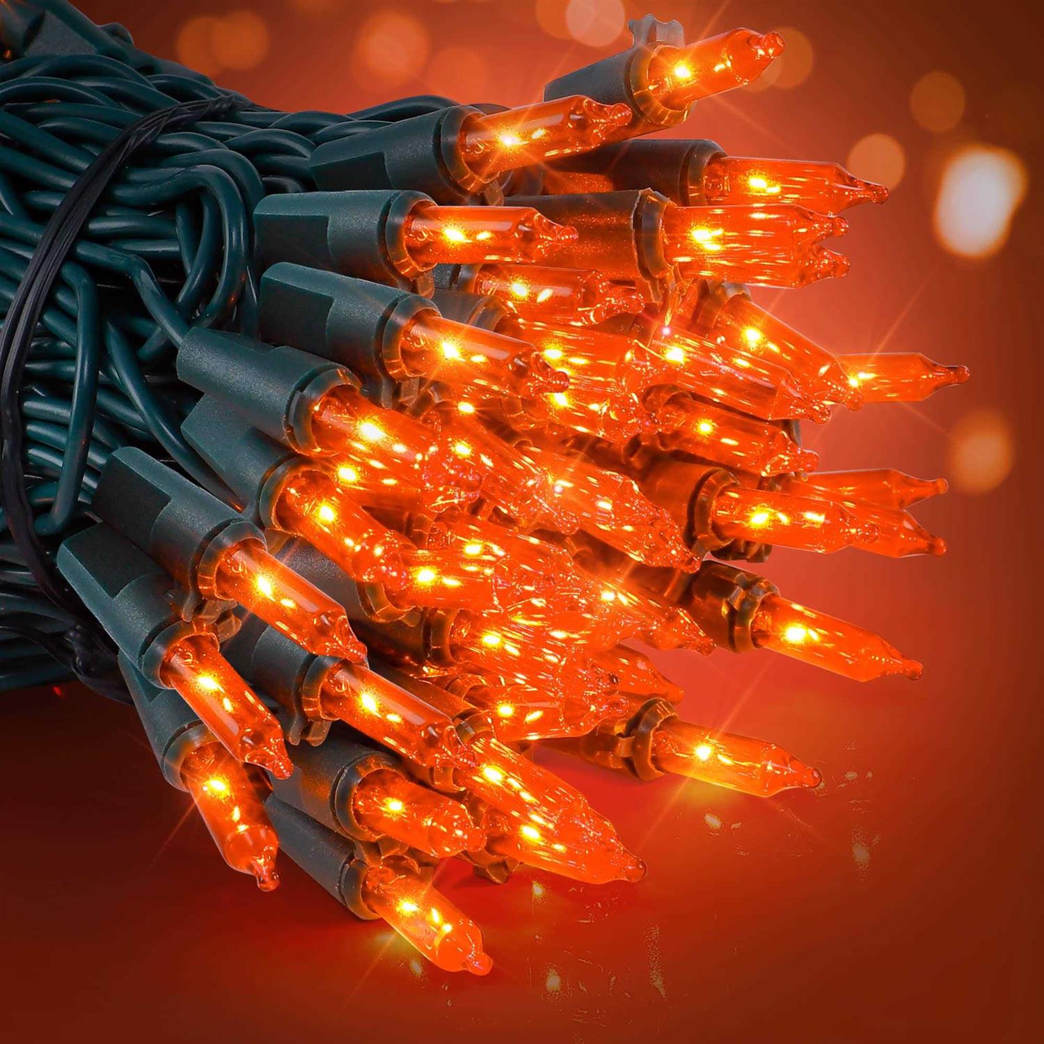 woohaha Christmas Lights Outdoor,2PACK 13ft 50-count Lights Incandescent Mini String 120v ul Lights