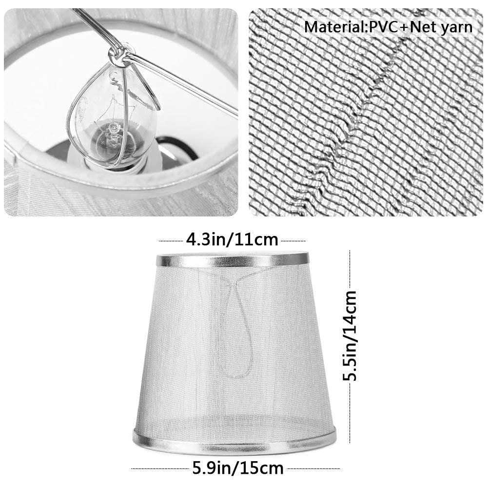 YISUN Set of 6 Crystal Chandelier Mini Lamp Shade 5.5-inch