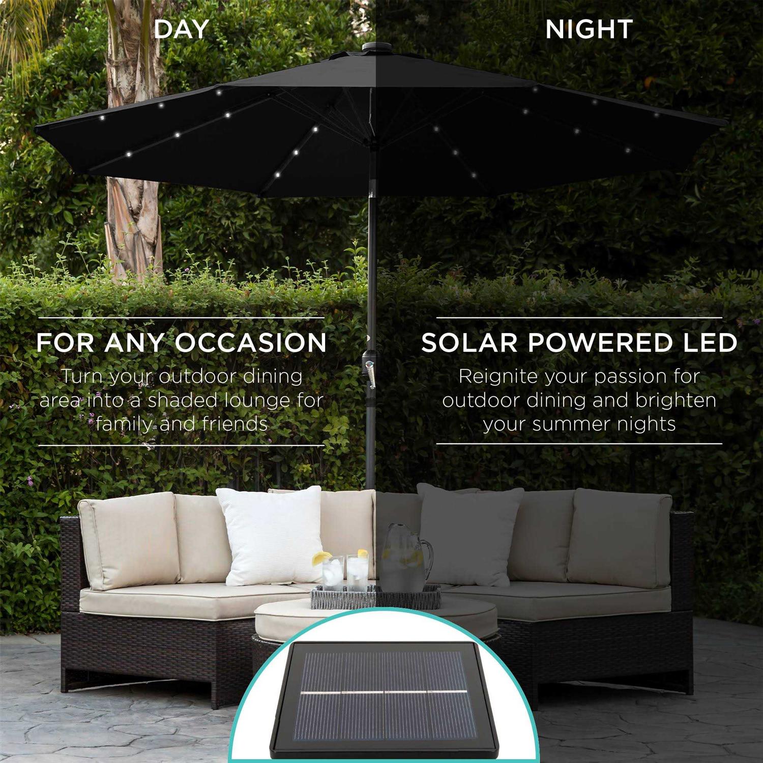 Best Choice Products Solar LED Lighted Patio Umbrella Tilt Adjustment