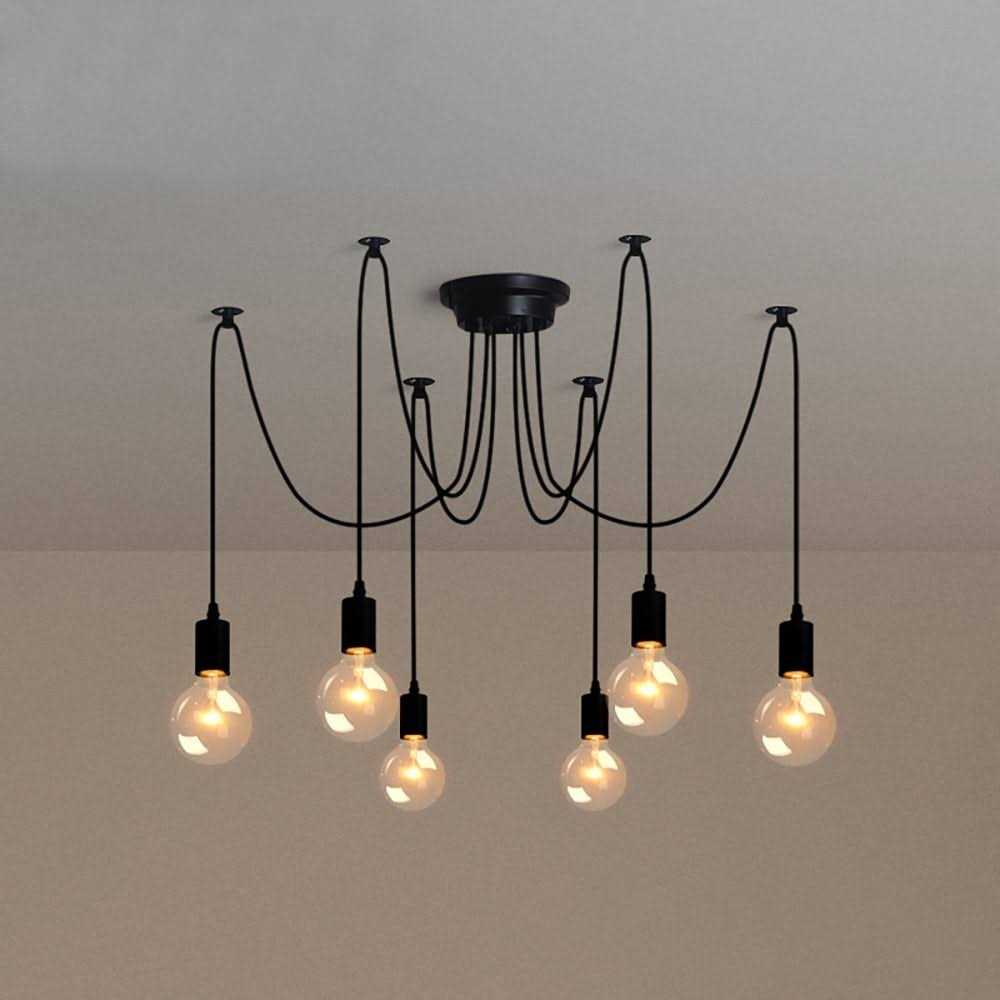 Bella Depot Modern Industrial Edison Lighting Adjustable Spider Light Cluster Chandelier