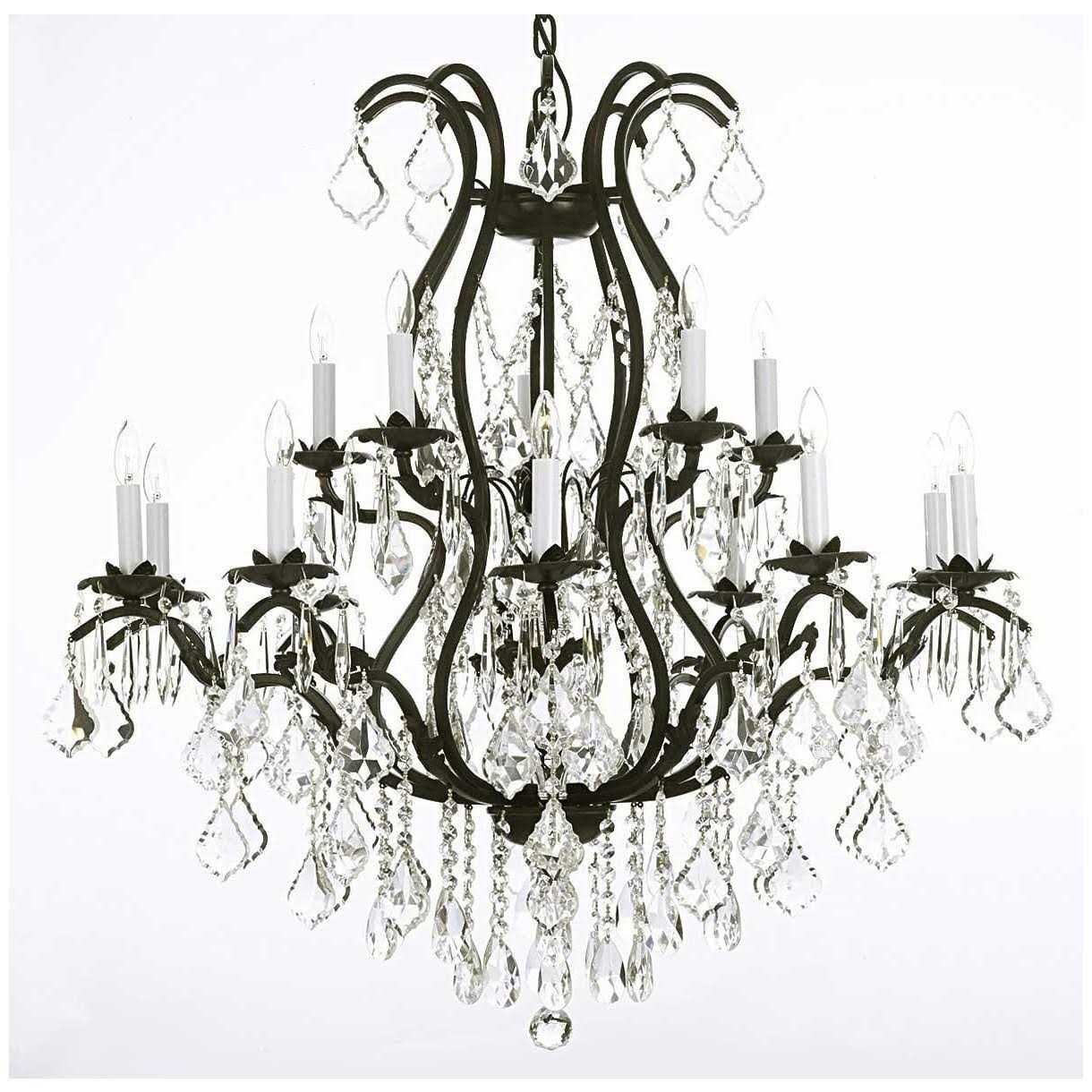 Wrought Iron Chandelier Crystal Lighting A83-3034/10+5