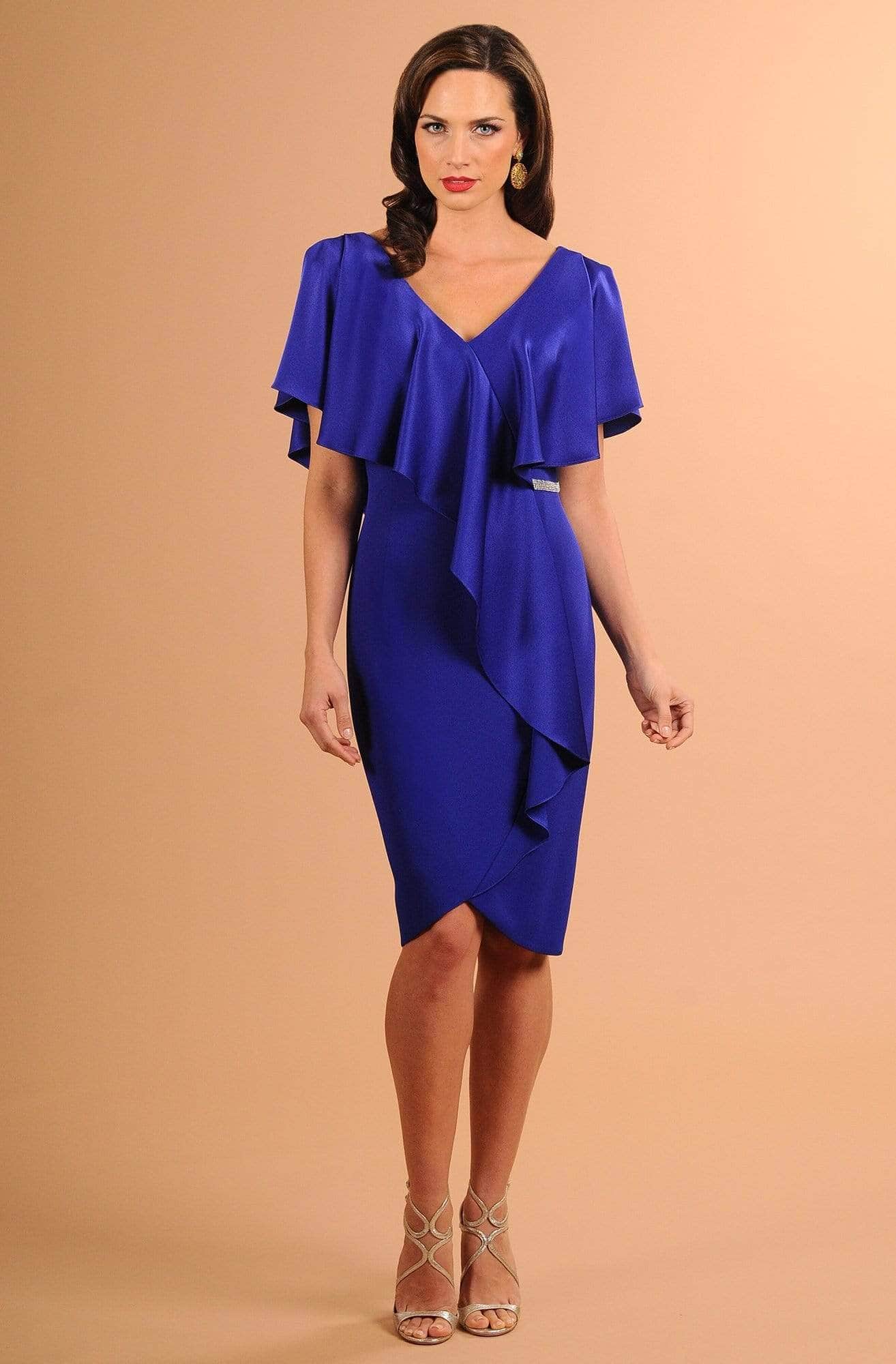V-Neck Ruffle Draped Formal Dress