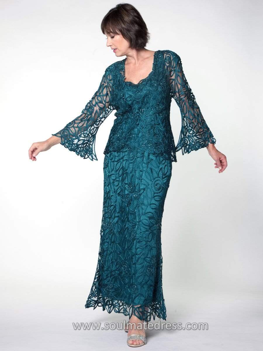 Lace Illusion Sleeves Mother Of The Bride Dress