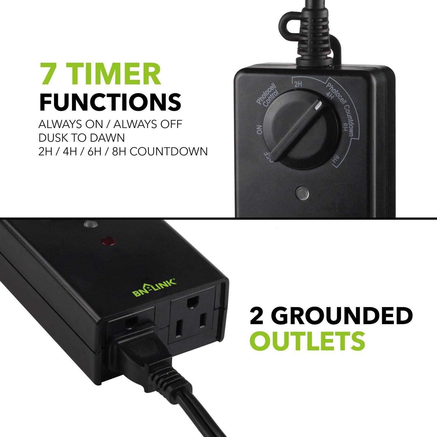 BN-LINK Outdoor 24-Hour Timer With Photocell Light Sensor