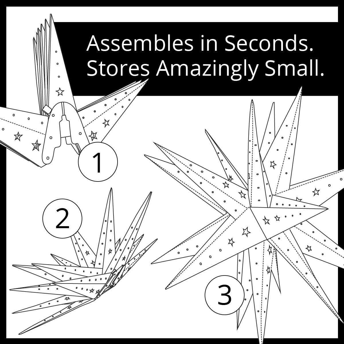 Wintergreen Lighting LED Aurora Superstar TM Fold-Flat Point Star Light