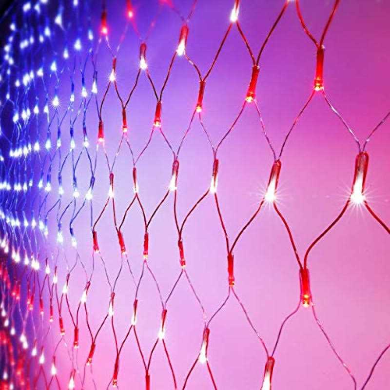 420 Led American Advanced Flag String Lights Waterproof Led Flag Net Light of The United States for Yard,Garden Decoration