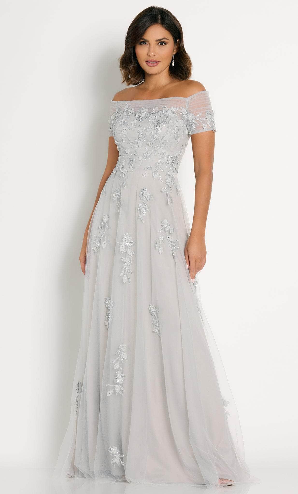 Applique A-Line Evening Gown