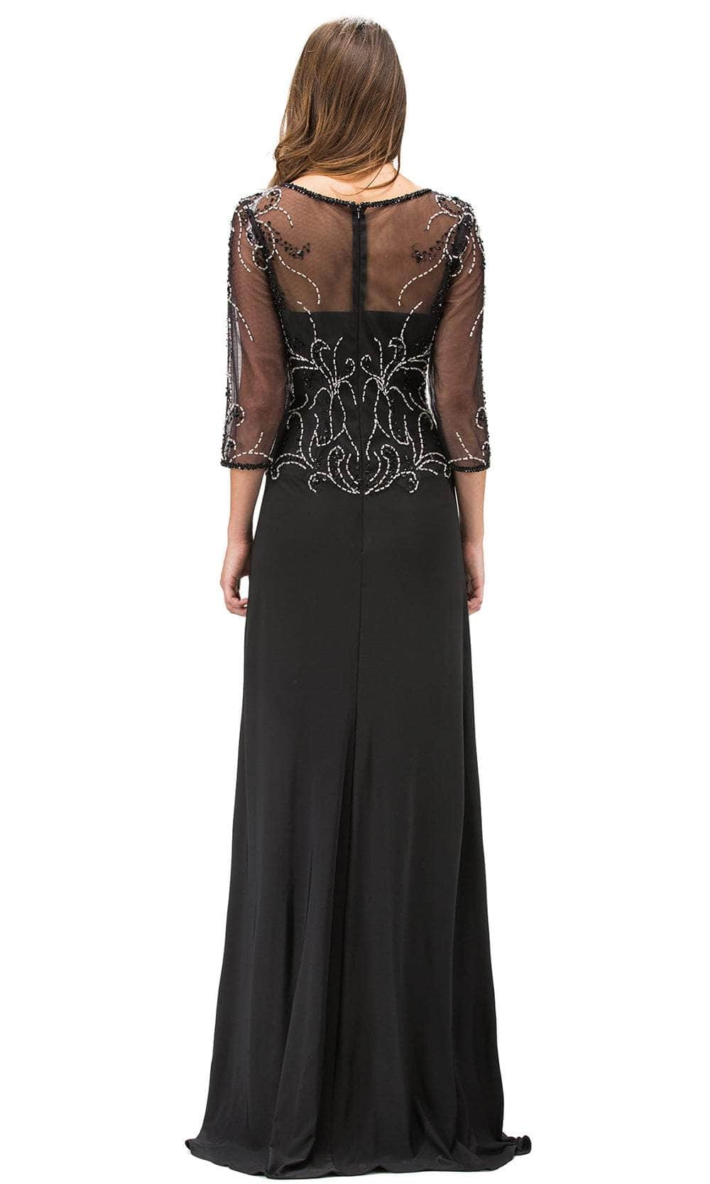 Quarter Sleeve Sheath Long Gown