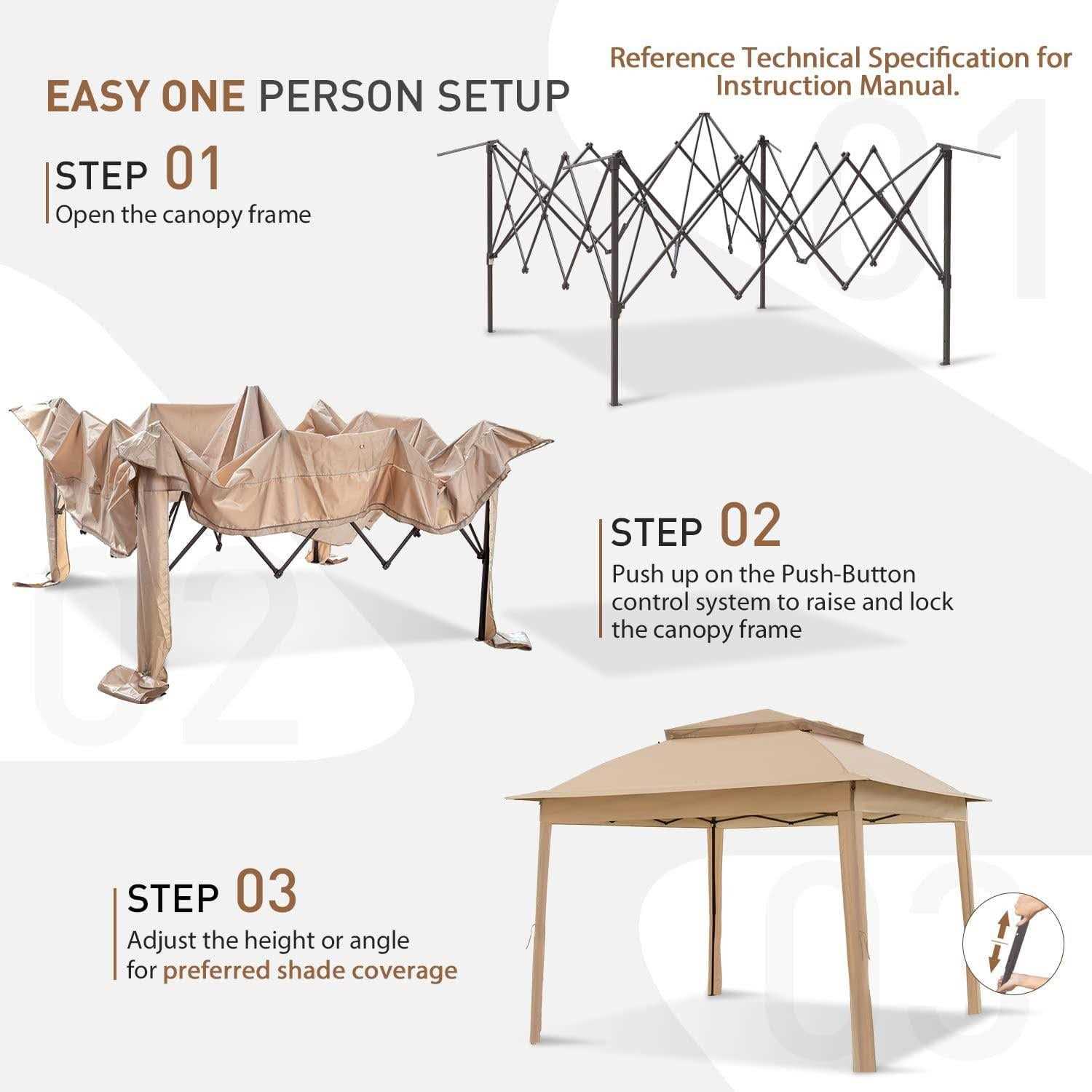 COOS BAY Cool Spot 11×11 Pop-Up Instant Gazebo Tent with Mosquito Netting Outdoor Canopy Shelter with 121 Square Feet of Shade